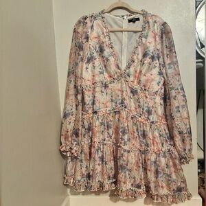 Lulu's Multicolor Floral Ruffle Mini Dress